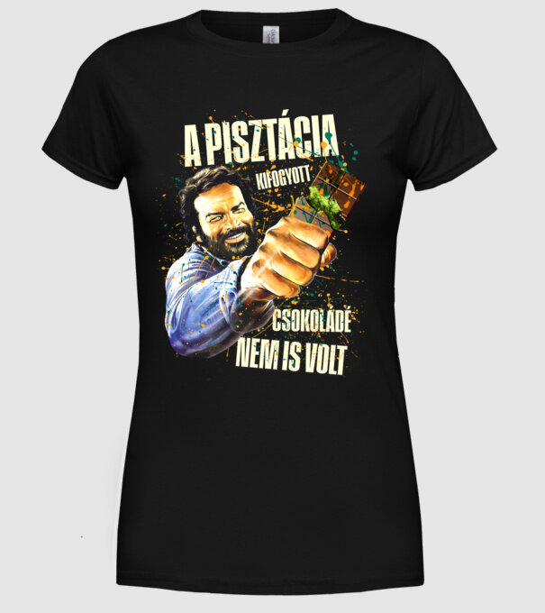Pisztáciás Dubai Csoki Bud Spencer minta fekete pólón