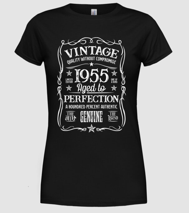 VINTAGE PERFECTION 1955 minta fekete pólón