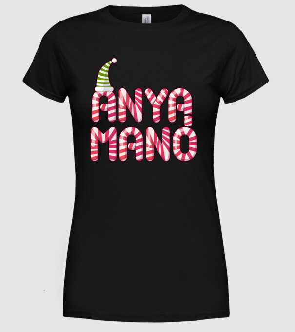 Anya Manó minta fekete pólón