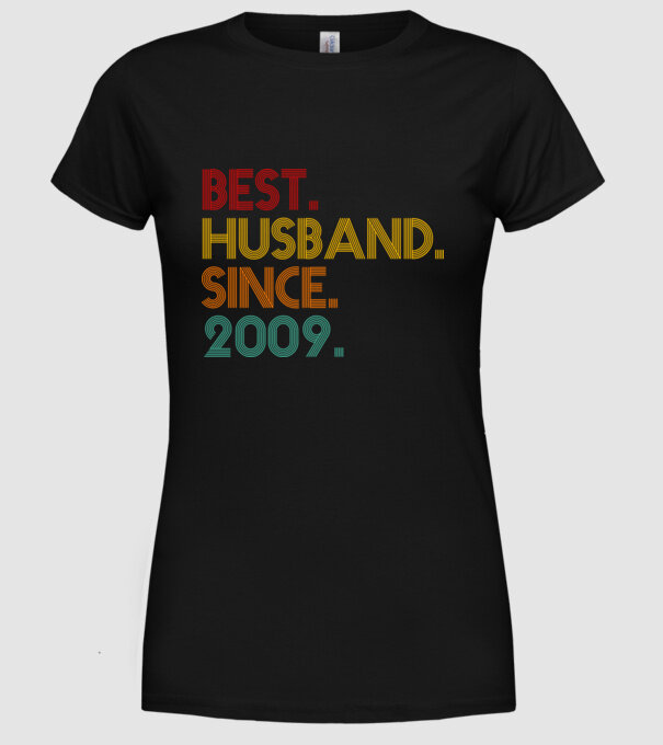 best husband since 2009 retro minta fekete pólón