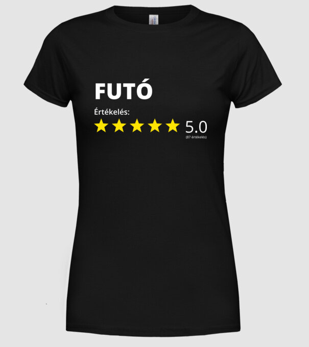 Értékelés 5_FUTÓ minta fekete pólón