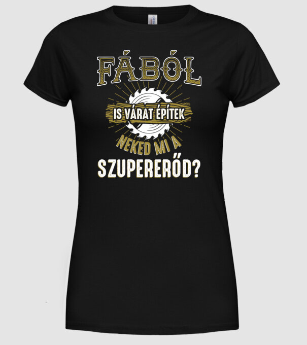 Fábol is várat - szupererő minta fekete pólón