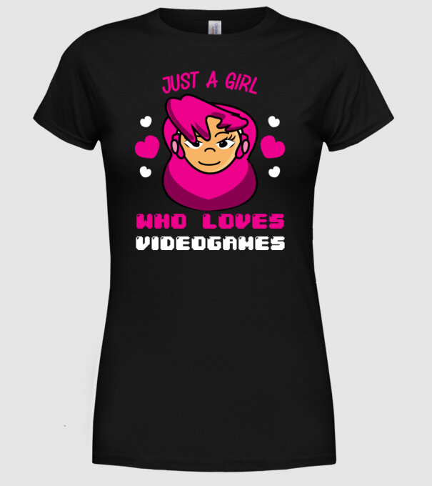 Girl Gamer minta fekete pólón