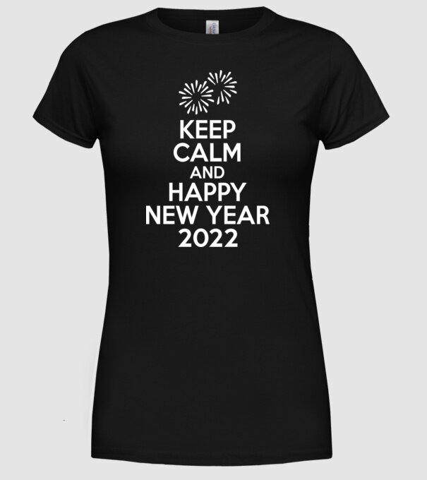 Keep Calm 2022 minta fekete pólón
