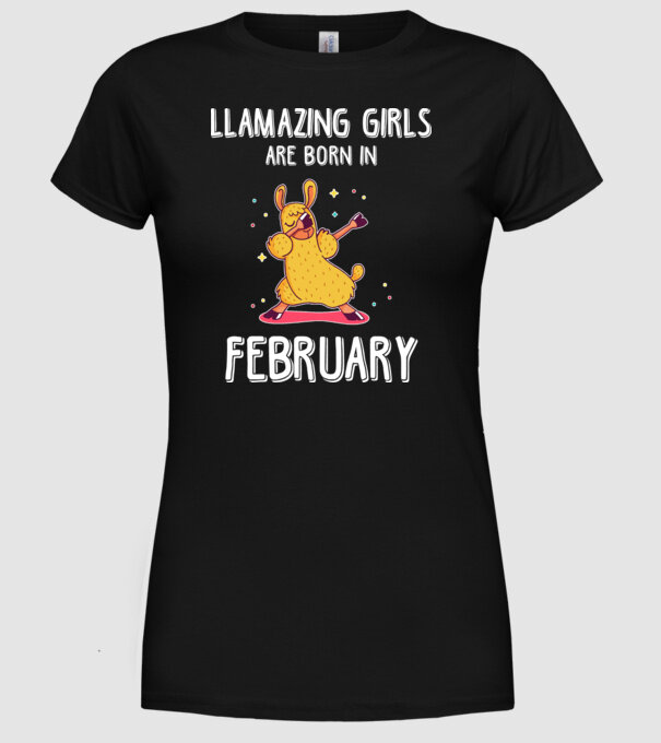 llamazing girls are born in february minta fekete pólón