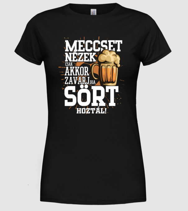 Meccset nézek minta fekete pólón