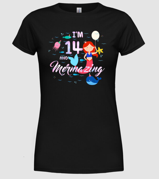 Mermazing 14 minta fekete pólón