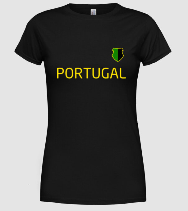 Portugália minta fekete pólón