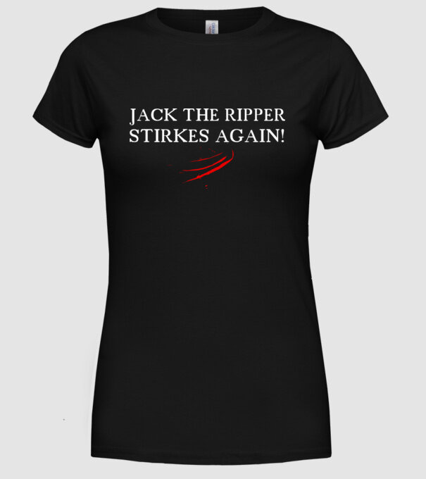 The Ripper Strikes minta fekete pólón