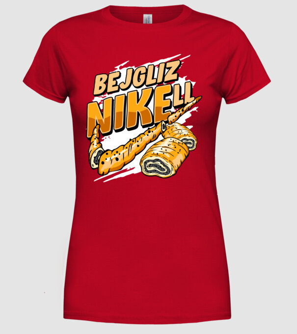 BejglizNikell minta piros pólón