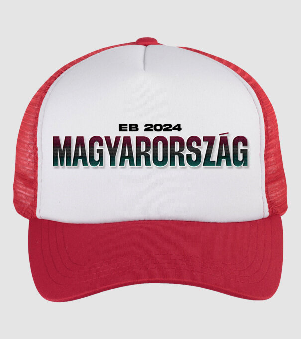 EB 2024 magyarország text minta fehér/piros pólón