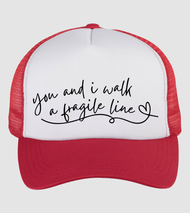 Taylor Swift you and i walk a fragile line minta fehér/piros pólón
