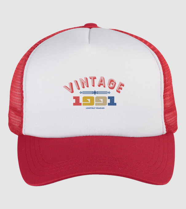 vintage 1991 minta fehér/piros pólón