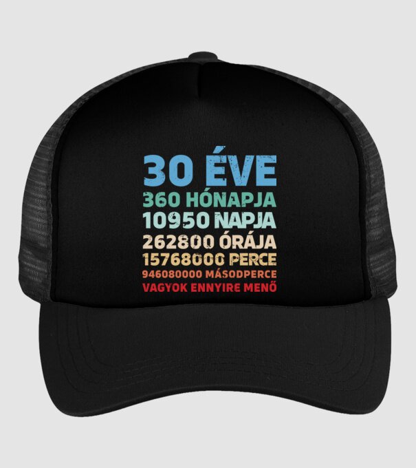 30 éve vagyok ennyire menő minta fekete pólón