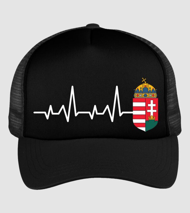 Címer heartbeat minta fekete pólón
