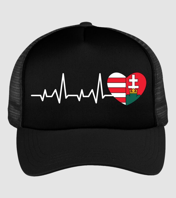 Címer heartbeat minta fekete pólón