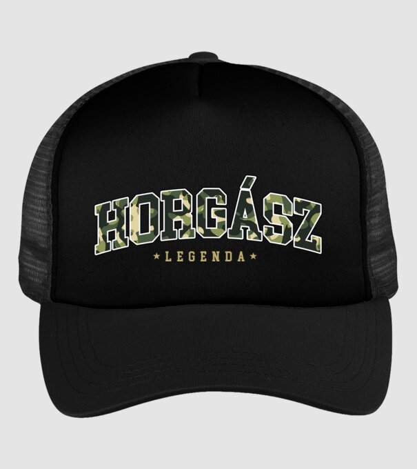 Horgász Legenda minta fekete pólón