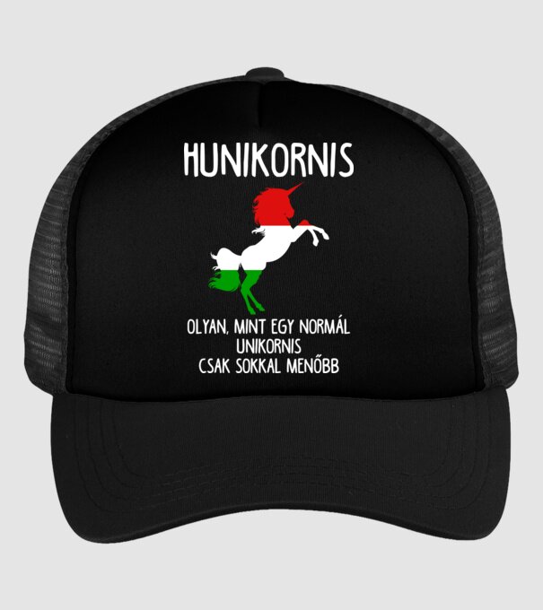 hunikornis menő unikornis minta fekete pólón