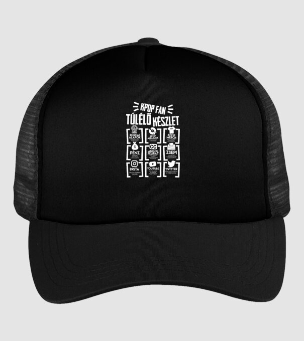 Kpop fan túlélő készlet minta fekete pólón