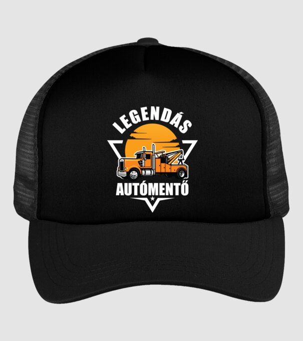Legendás Autómentő minta fekete pólón