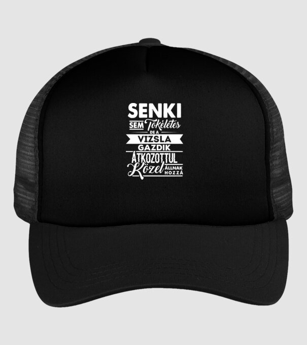 Senki sem tökéletes Vizsla minta fekete pólón