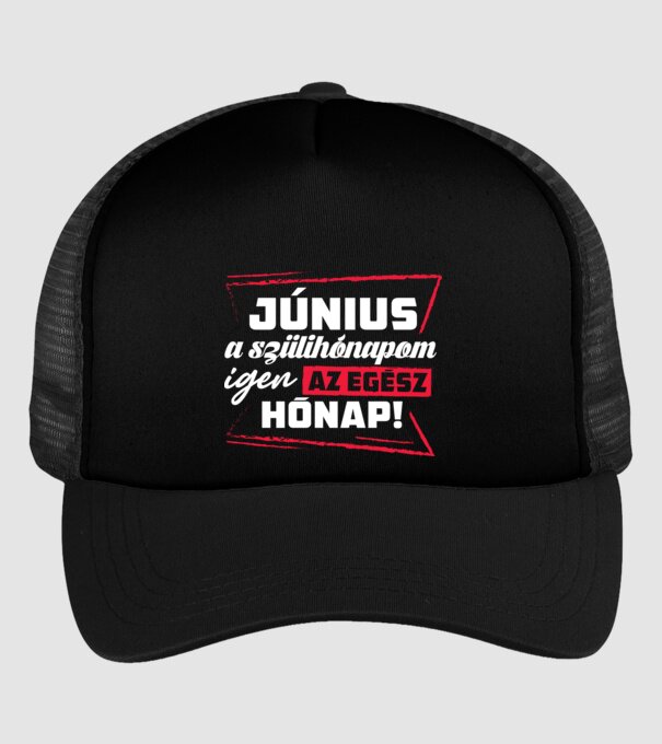 Szülihónapom Június minta fekete pólón