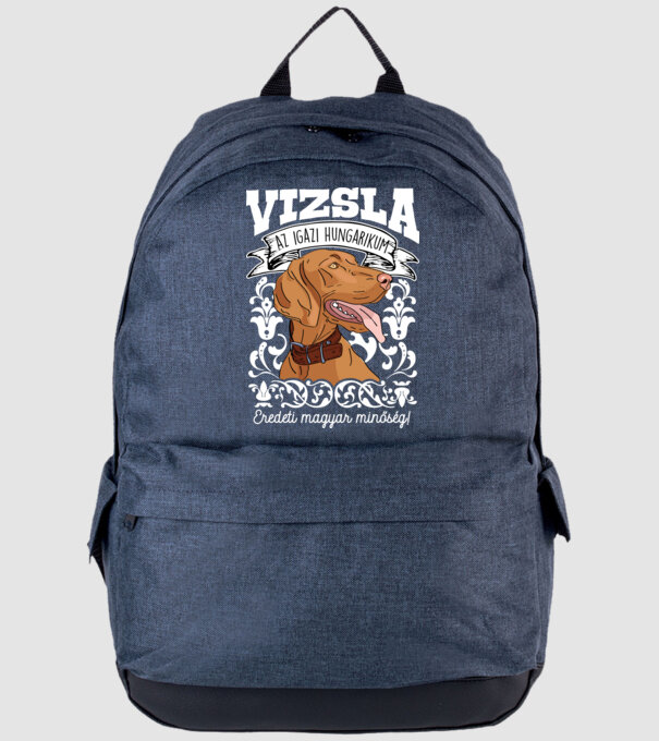 Hungarikum kutyáink vizsla minta farmerkék pólón