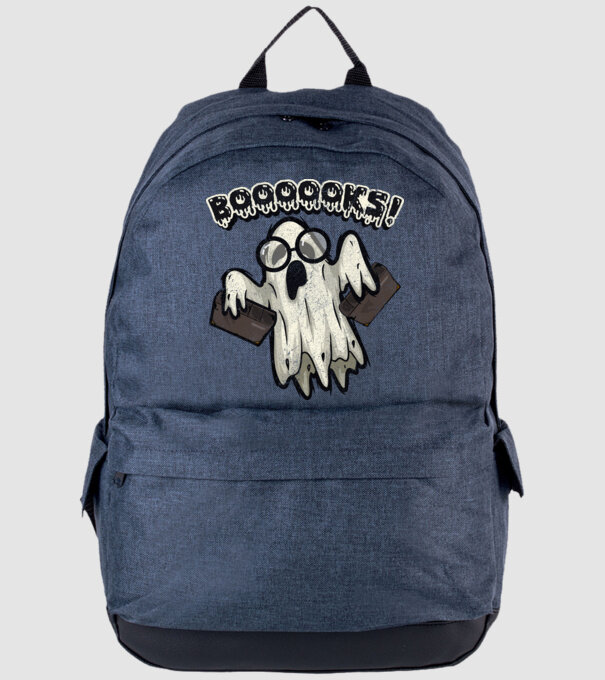 Spooky booookworm minta farmerkék pólón