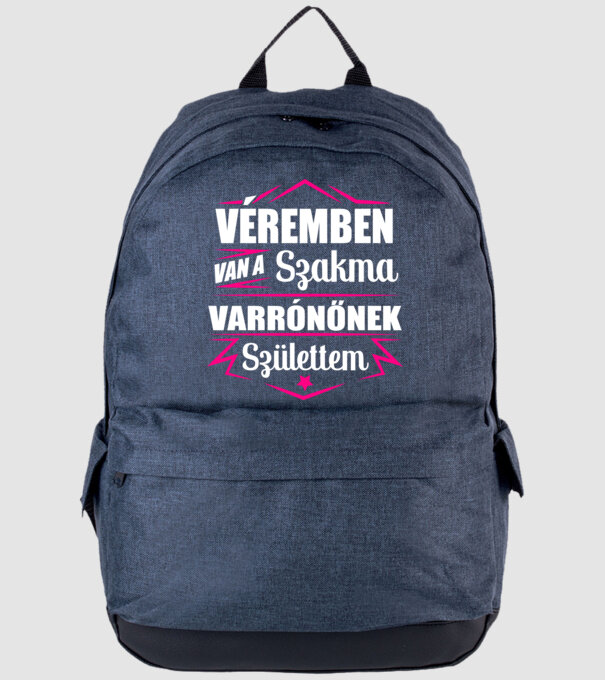 Véremben van a szakma Varrónő minta farmerkék pólón