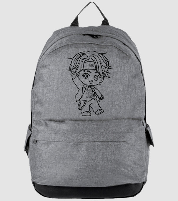 BTS CHIBI minta szürke pólón