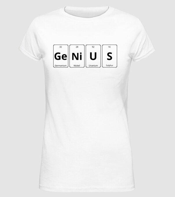 Genius periodus minta fehér pólón