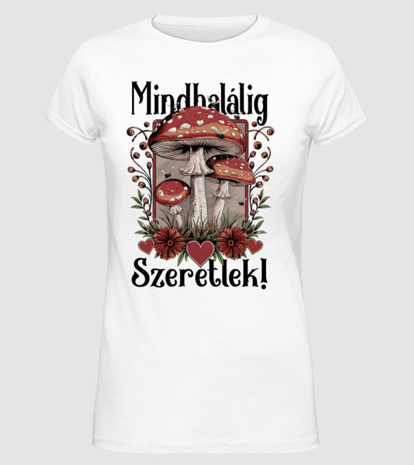 mindhalálig galóca - fehérre minta fehér pólón