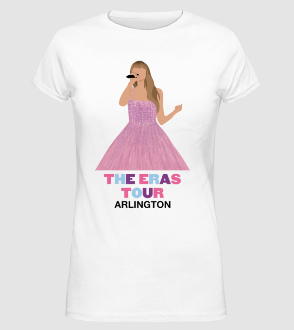 Taylor Swift The Eras Tour Arlington minta fehér pólón