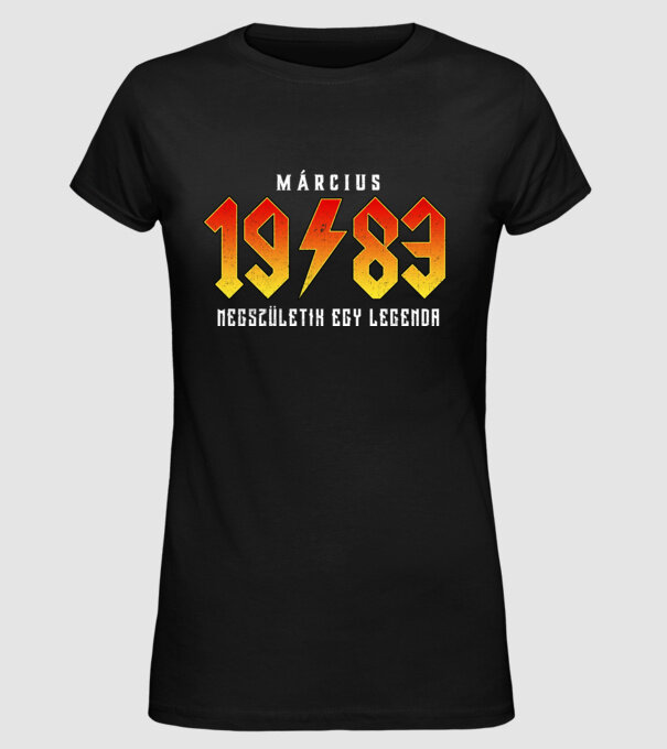 megszületik egy legenda 1983 MÁRCIUS minta fekete pólón