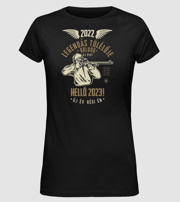 2022 túlélő minta fekete pólón