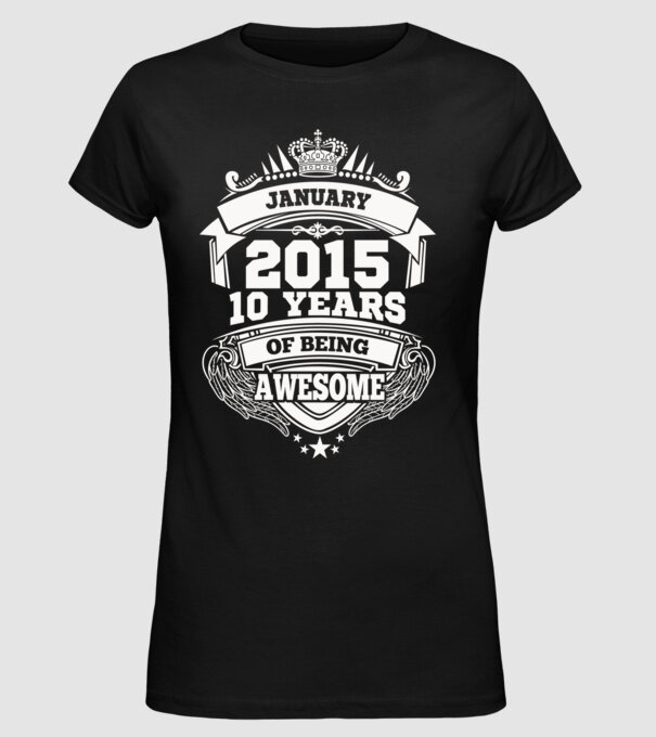 Awesome being of 2015 JANUÁR minta fekete pólón