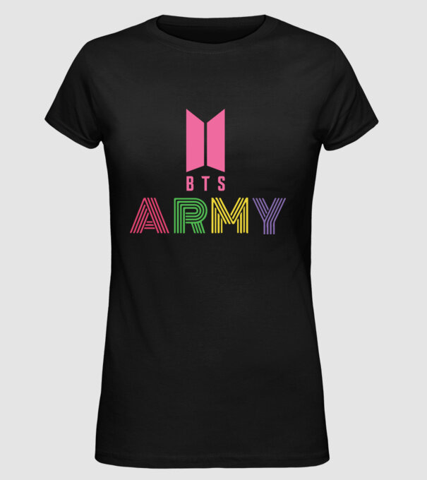 BTS ARMY minta fekete pólón