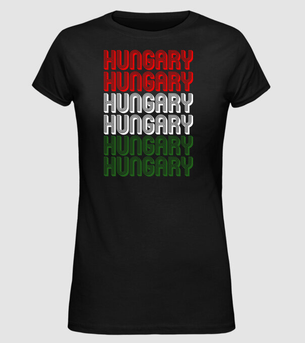 Hungary Hungary szurkolói póló minta fekete pólón