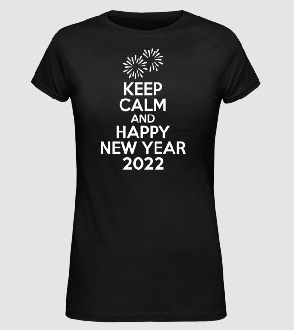 Keep Calm 2022 minta fekete pólón