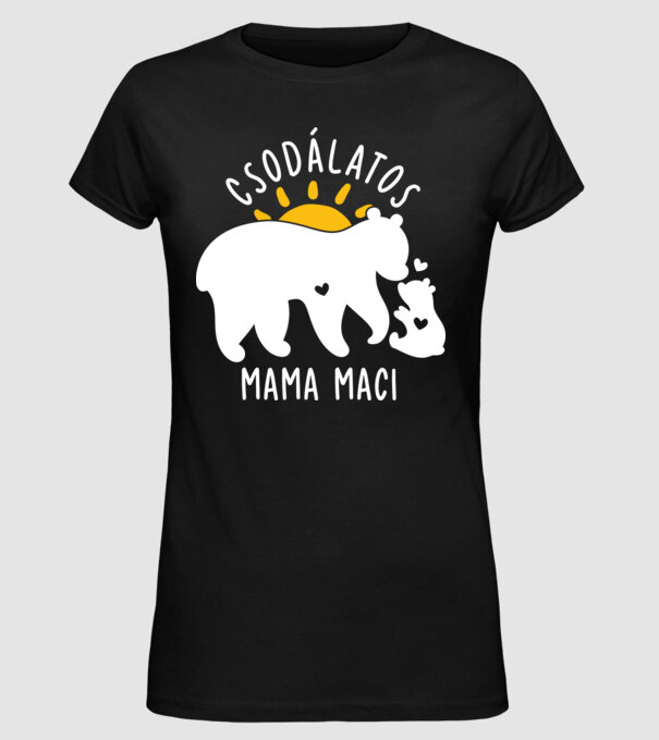 Mama maci minta fekete pólón