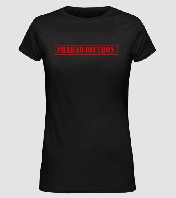 maradjotthon minta fekete pólón