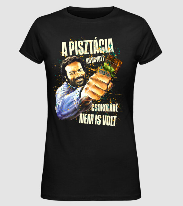 Pisztáciás Dubai Csoki Bud Spencer minta fekete pólón