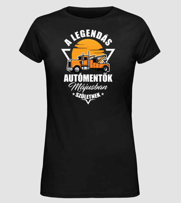 Szülinapos autómentő MÁJUS minta fekete pólón