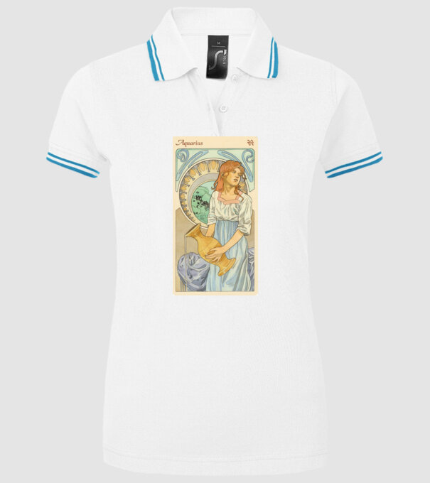 Tarot Horoszkóp VÍZÖNTŐ minta fehér pólón
