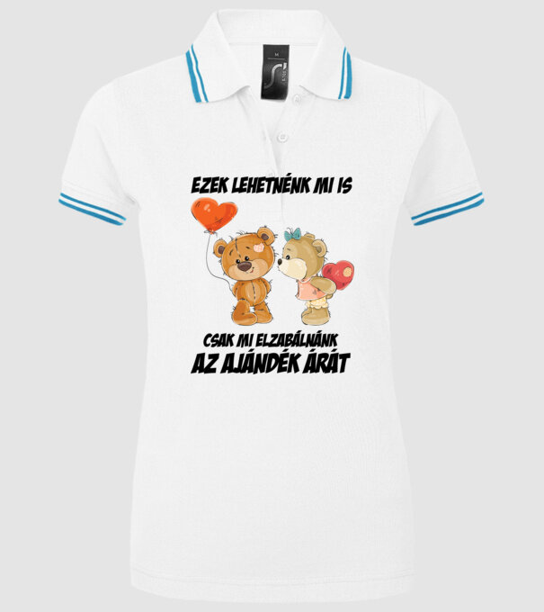 Lehetnénk mi is csak mi elzabálnánk az ajándék árát minta fehér pólón