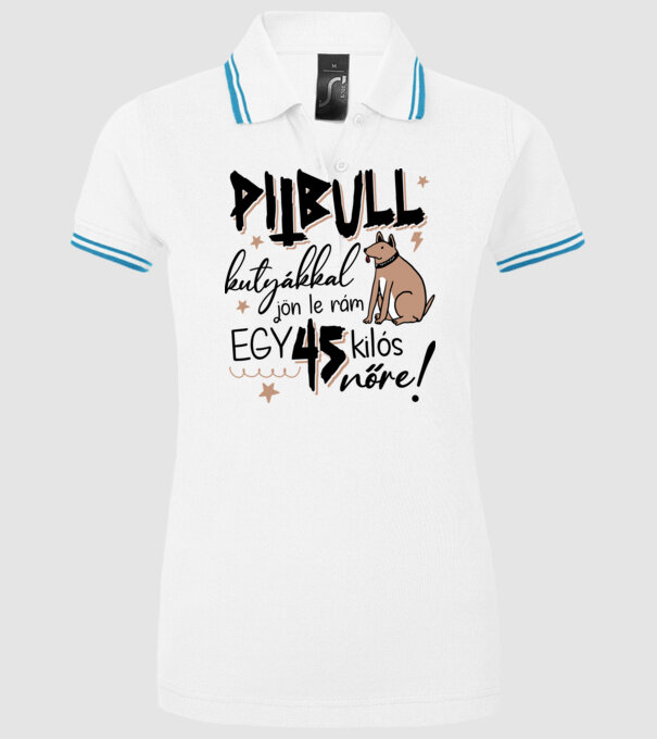 Pitbull kutyákkal jön le rám minta fehér pólón