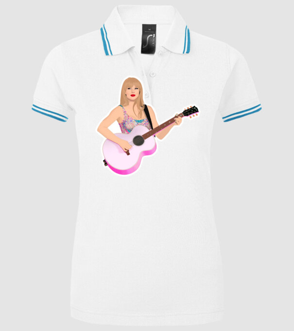 Taylor Swift pink minta fehér pólón