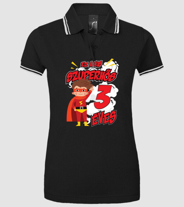 Ez a kis szuperhős 3 éves minta fekete pólón