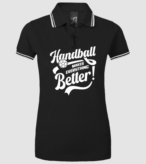 Handball makes everything better minta fekete pólón