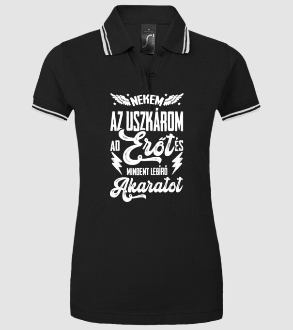 Nekem a kutyám ad erőt  Uszkár minta fekete pólón